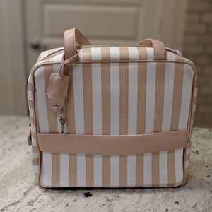 MARC JACOBS Stripe Beige Pillbox Collection Bag